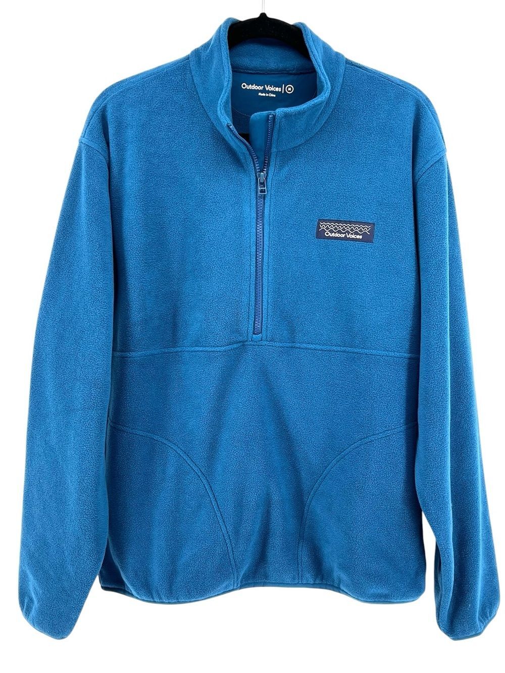 Outdoor Voices Half-Zip Fleece Pullover Sweater M Teal Blue Athleisure Granola